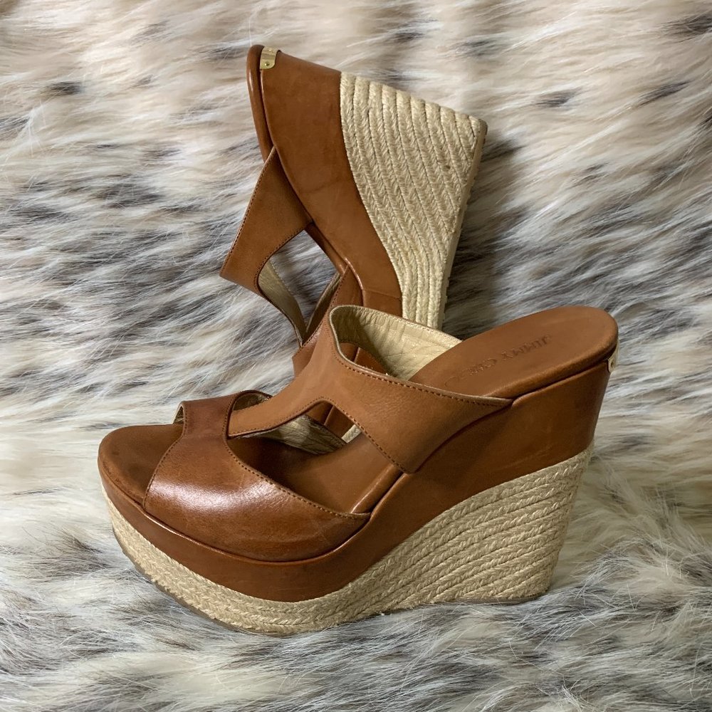 Jimmy Choo Tan Wedge US 6.5 /7 Espadrille Platform
